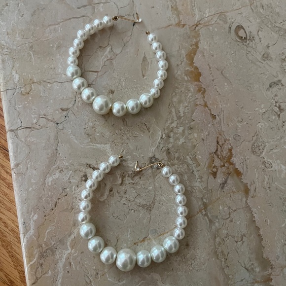 Pearl hoop earrings